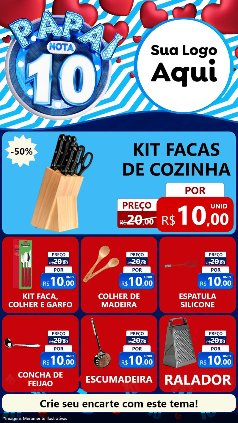 Modelo de Rede Social para Stories com o tema Papai Nota 10 para Utilidades Domésticas