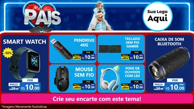 Modelo de TV para TV Horizontal com o tema Mês Dos Pais para Informática