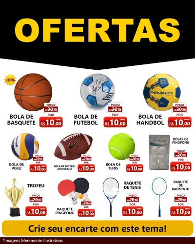 Modelo de Rede Social para Feed Instagram com o tema Ofertas Preto e Vermelho Cartaz para Artigos Esportivos