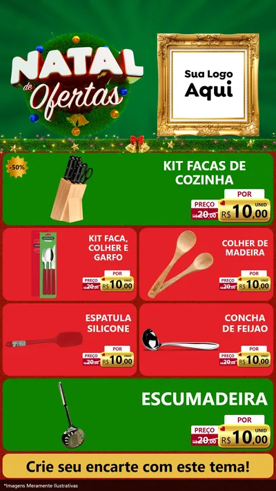 Modelo de TV para TV Vertical com o tema Natal de Ofertas para Utilidades Domésticas