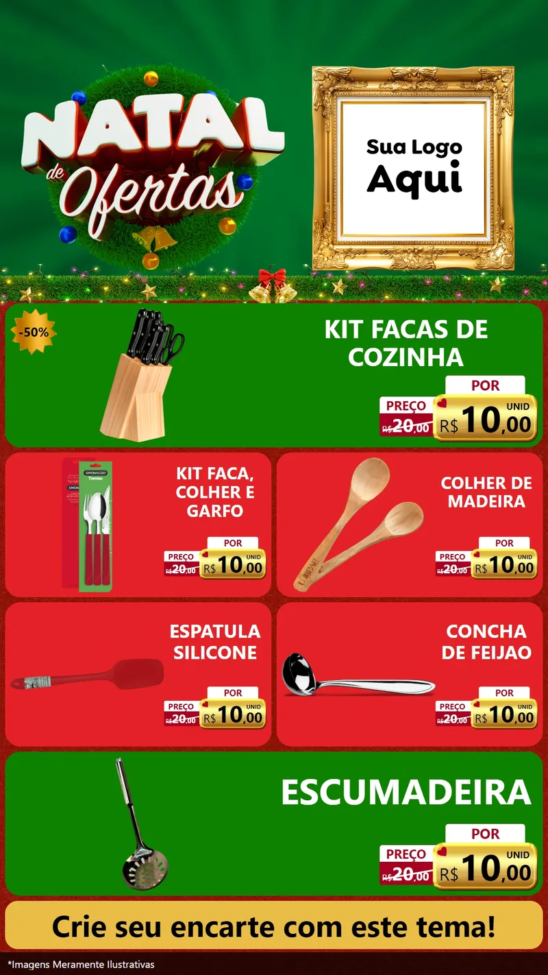 Modelo de TV para TV Vertical com o tema Natal de Ofertas para Utilidades Domésticas