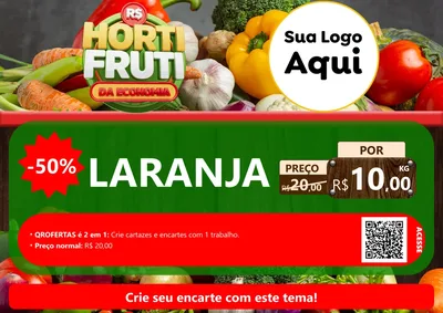 Modelo de Cartaz para Cartaz A4 Horizontal com o tema Hortifrúti da Economia para Hortifrúti