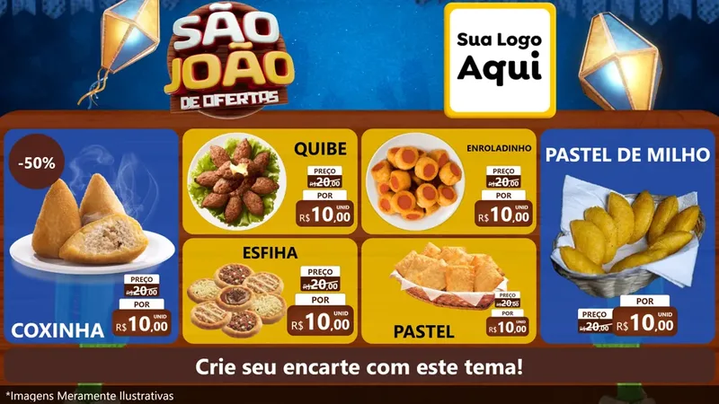 Modelo de TV para TV Horizontal com o tema São João Ofertas Imbatíveis! - Junina para Salgadaria