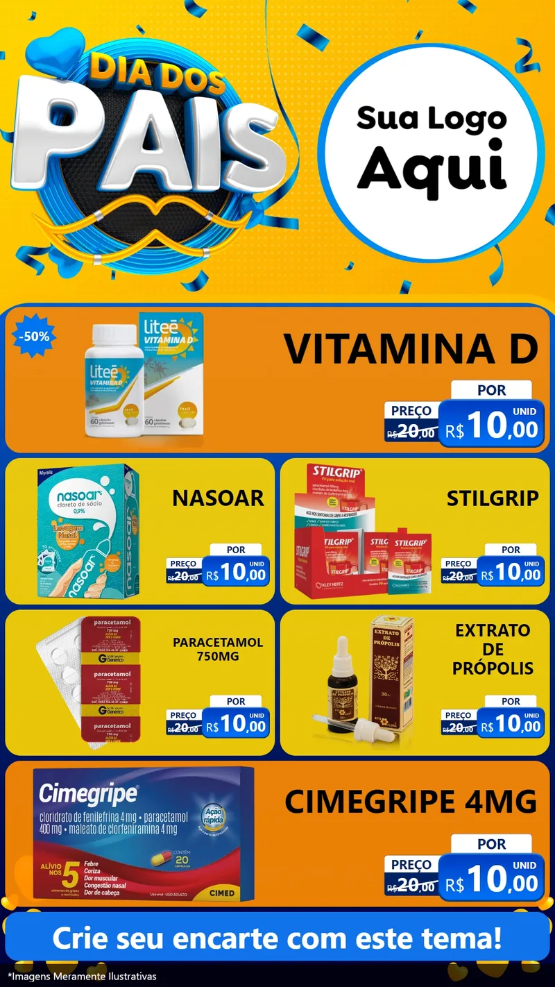 Modelo de TV para TV Vertical com o tema Dia dos Pais para Farmácia