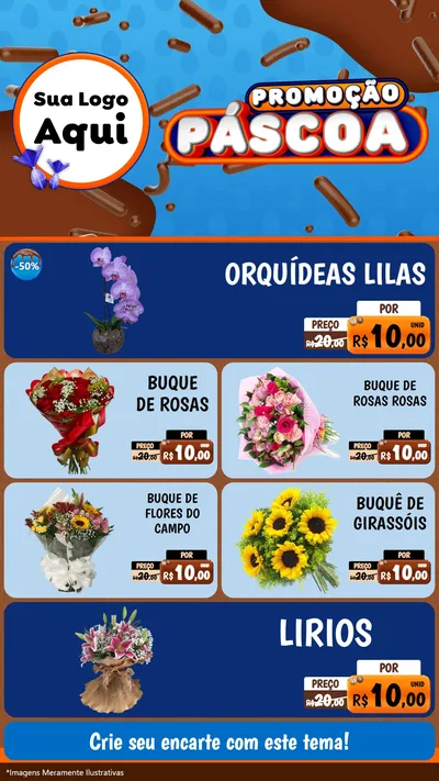 Modelo de TV para TV Vertical com o tema Promoção Páscoa para Floricultura e jardim