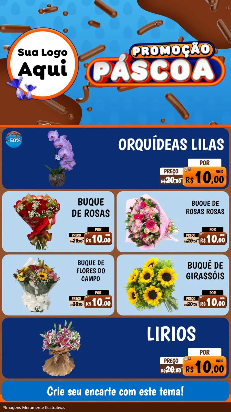 Modelo de TV para TV Vertical com o tema Promoção Páscoa para Floricultura e jardim