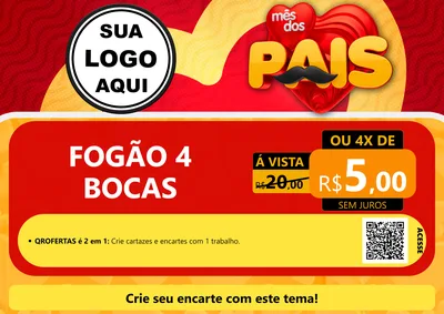Modelo de Cartaz para Cartaz A4 Horizontal com o tema Mês Dos Pais para Móveis e Eletro