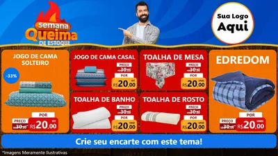 Modelo de TV para TV Horizontal com o tema Semana Queima de Estoque para Cama, Mesa e Banho
