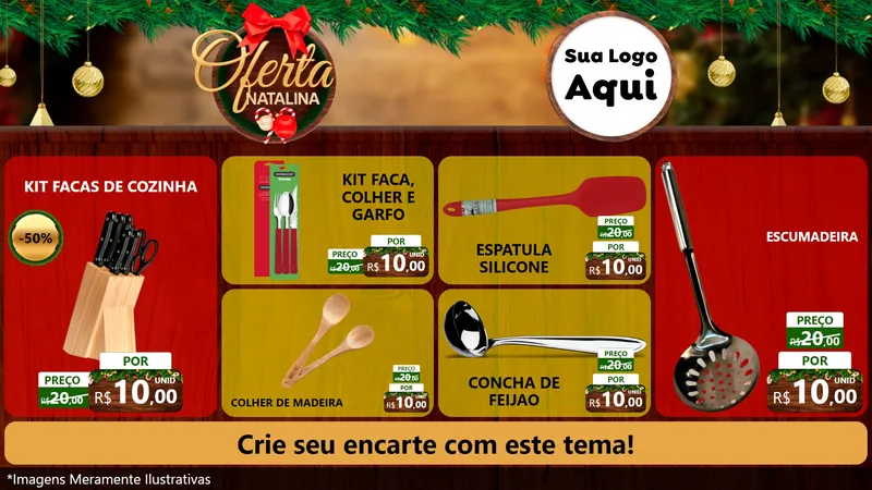 Modelo de TV para TV Horizontal com o tema Ofertas Natalina para Utilidades Domésticas