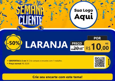 Modelo de Cartaz para Cartaz A4 Horizontal com o tema Semana do Cliente para Hortifrúti