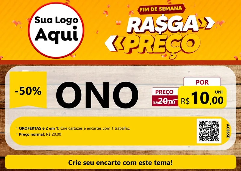 Modelo de Cartaz para Cartaz A4 Horizontal com o tema Fim de Semana Rasga Preços para Óticas