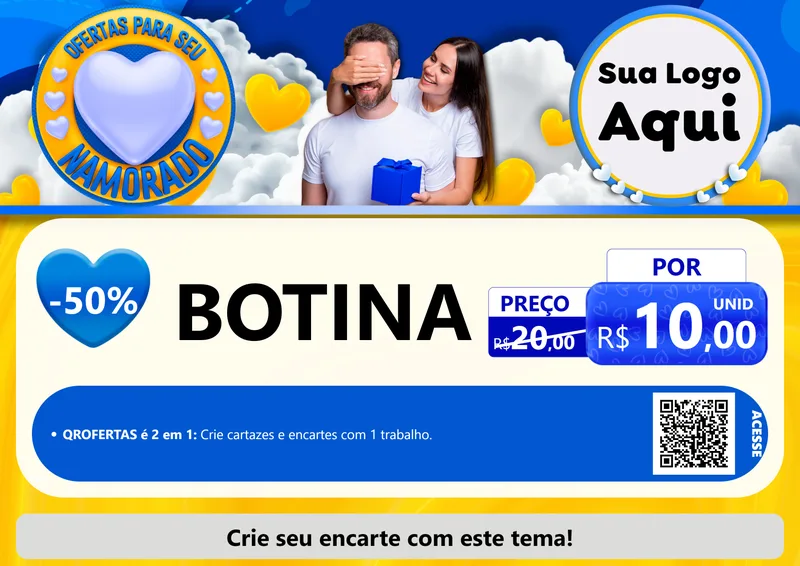 Modelo de Cartaz para Cartaz A4 Horizontal com o tema Ofertas Para Seu Namorado para Agropecuária
