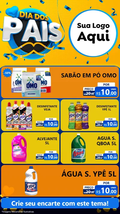 Modelo de TV para TV Vertical com o tema Dia dos Pais para Produtos de Limpeza