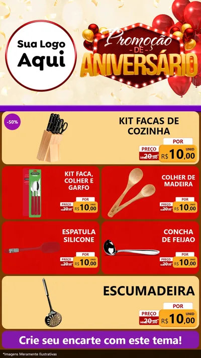 Modelo de TV para TV Vertical com o tema Promoção de Aniversário para Utilidades Domésticas