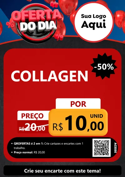 Modelo de Cartaz para Cartaz A4 Vertical com o tema Oferta do Dia para Suplementos alimentares