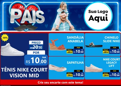 Modelo de Encarte para Encarte A4 Horizontal com o tema Mês Dos Pais para Calçados