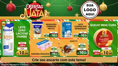 Modelo de TV para TV Horizontal com o tema Ofertas de Natal para Frios e Laticínios