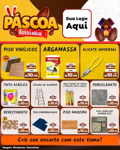 Modelo de Rede Social para Feed Instagram com o tema Páscoa Fantástica para Material para Construção