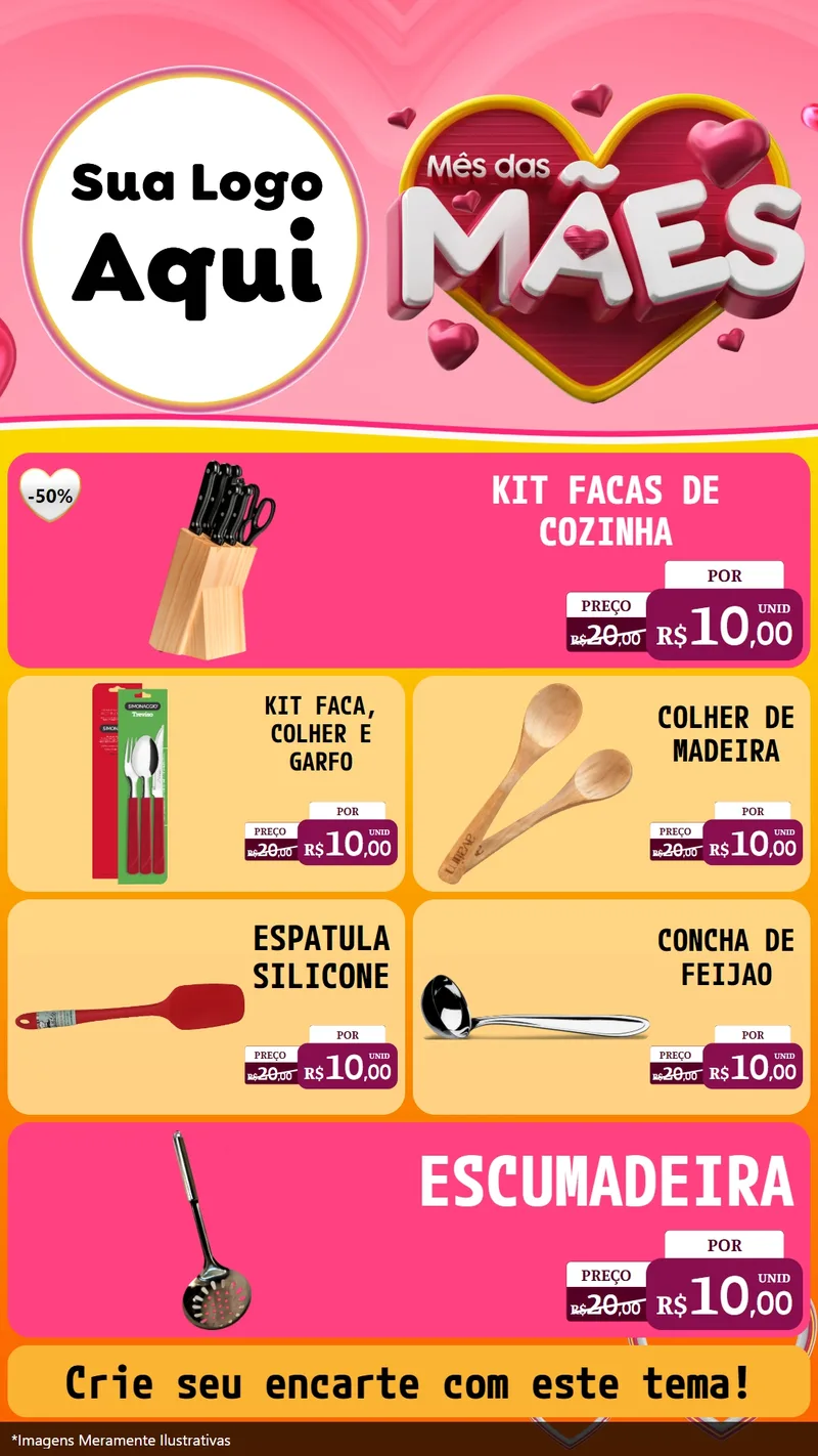Modelo de TV para TV Vertical com o tema Mês das Mães para Utilidades Domésticas