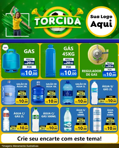 Modelo de Rede Social para Feed Instagram com o tema Torcida para Água e gás