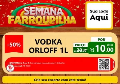 Modelo de Cartaz para Cartaz A4 Horizontal com o tema Semana Farroupilha para Distribuidora de bebidas