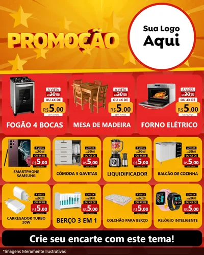 Modelo de Rede Social para Feed Instagram com o tema Promoção para Móveis e Eletro