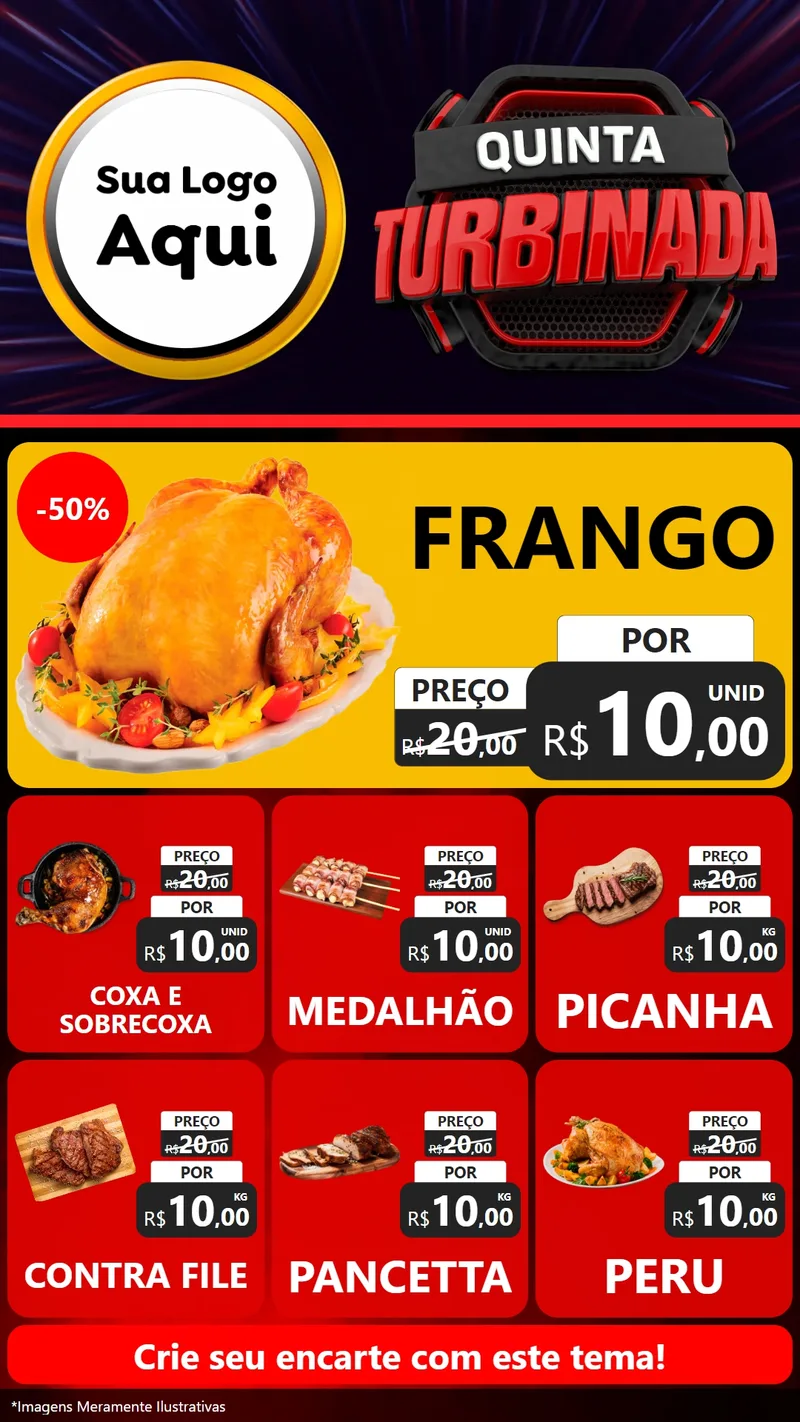 Modelo de Rede Social para Stories com o tema Quinta Turbinada para Assados