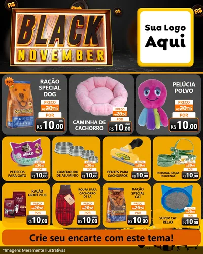 Modelo de Rede Social para Feed Instagram com o tema Black November para Pet Shop