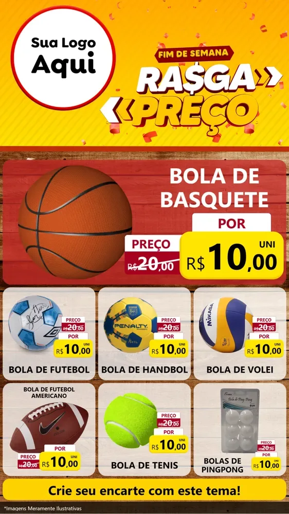 Modelo de Rede Social para Stories com o tema Fim de Semana Rasga Preços para Artigos Esportivos