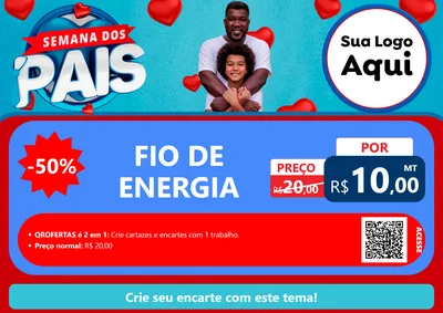 Modelo de Cartaz para Cartaz A4 Horizontal com o tema Semana Dos Pais para Materiais Elétricos