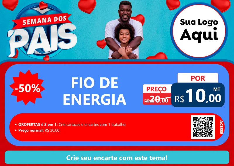 Modelo de Cartaz para Cartaz A4 Horizontal com o tema Semana Dos Pais para Materiais Elétricos