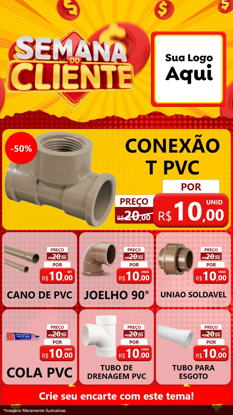 Modelo de Rede Social para Stories com o tema Semana do Cliente para Tubos e conexões