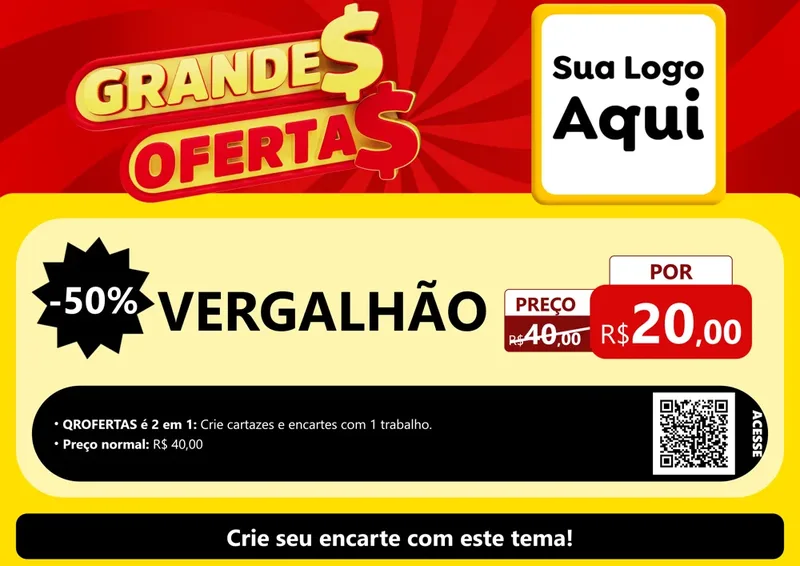 Modelo de Cartaz para Cartaz A4 Horizontal com o tema Grandes Ofertas para Ferragens