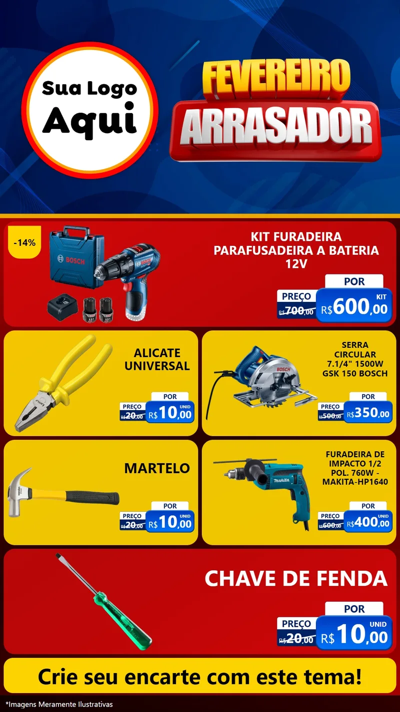 Modelo de TV para TV Vertical com o tema Fevereiro Arrasador para Maquinas e Ferramentas
