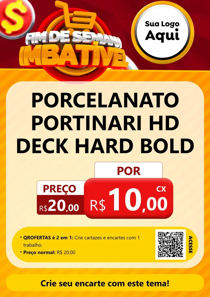 Modelo de Cartaz para Cartaz A4 Vertical com o tema Fim de Semana Imbatível para Pisos e revestimentos