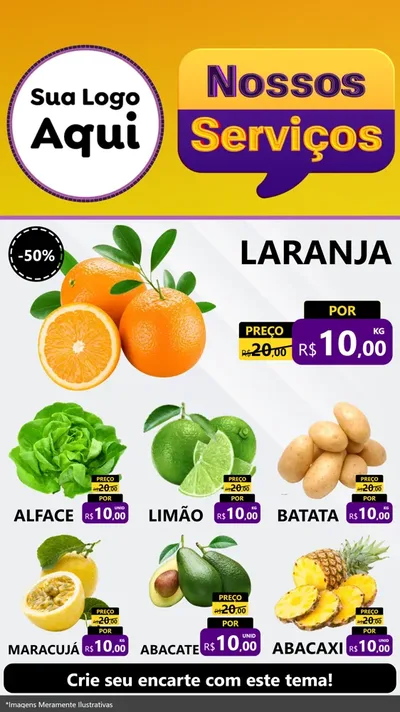 Modelo de Rede Social para Stories com o tema Nossos Serviços para Hortifrúti