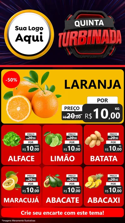 Modelo de Rede Social para Stories com o tema Quinta Turbinada para Hortifrúti