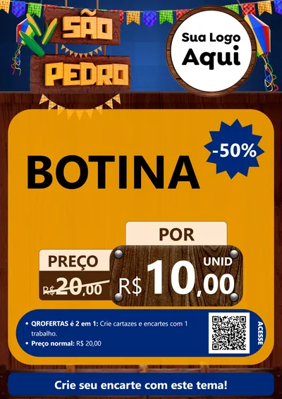 Modelo de Cartaz para Cartaz A4 Vertical com o tema São Pedro para Agropecuária