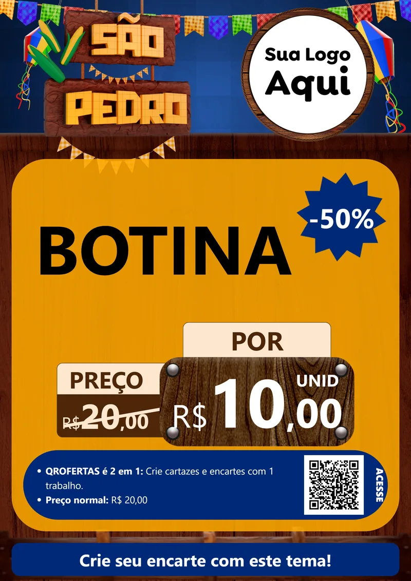 Modelo de Cartaz para Cartaz A4 Vertical com o tema São Pedro para Agropecuária
