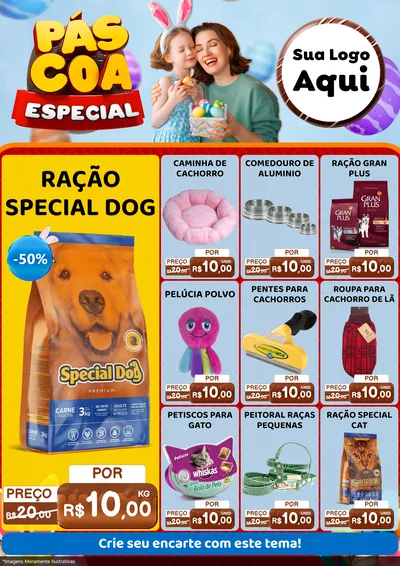 Modelo de Encarte para Encarte A4 Vertical com o tema Páscoa Especial para Pet Shop