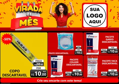 Modelo de Encarte para Encarte A4 Horizontal com o tema Virada de Mês para Embalagens