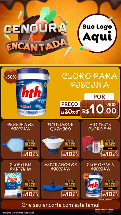 Modelo de Rede Social para Stories com o tema Cenoura Encantada - Páscoa para Produtos para Piscina