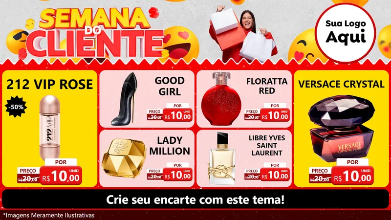 Modelo de TV para TV Horizontal com o tema Semana do Cliente para Perfumes