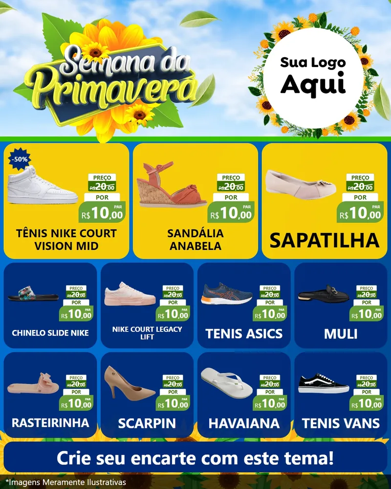 Modelo de Rede Social para Feed Instagram com o tema Semana da Primavera para Calçados