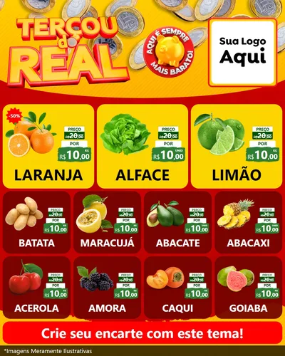Modelo de Rede Social para Feed Instagram com o tema Terçou do Real para Hortifrúti
