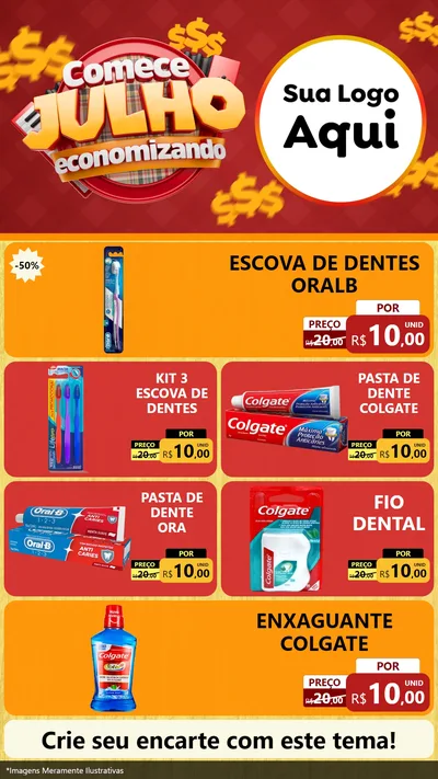 Modelo de TV para TV Vertical com o tema Comece Julho Economizando para Higiene Pessoal