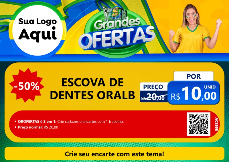 Modelo de Cartaz para Cartaz A4 Horizontal com o tema Grandes Ofertas para Higiene Pessoal
