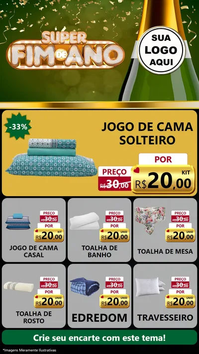 Modelo de Rede Social para Stories com o tema Super Fim de Ano para Cama, Mesa e Banho