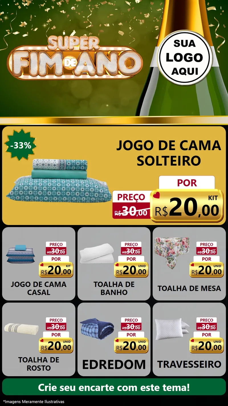 Modelo de Rede Social para Stories com o tema Super Fim de Ano para Cama, Mesa e Banho