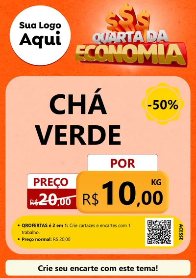 Modelo de Cartaz para Cartaz A4 Vertical com o tema Quarta da Economia para Produtos Naturais